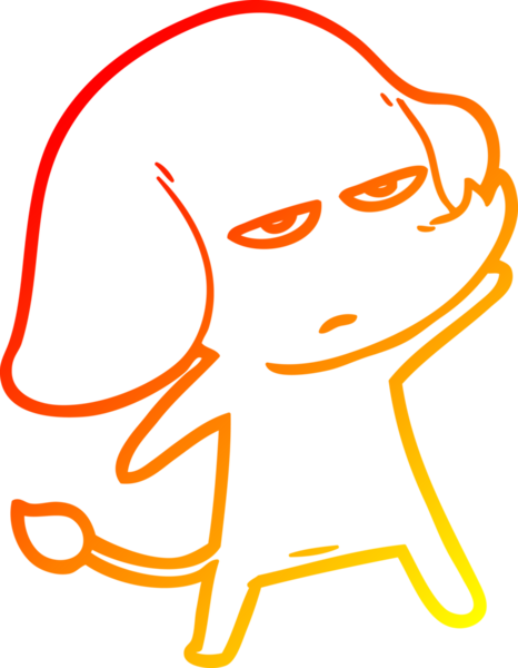 Bir insan tarafından çizilmiş kızgın bir fil çizimi.