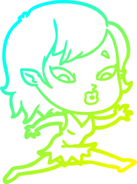 Soğuk gradyan çizgisi, bir insan tarafından çizilmiş şirin bir vampir kız çizgi filmi.