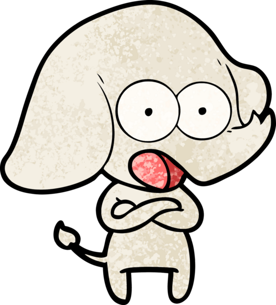 Bir insan tarafından çizilmiş şirin bir fil.