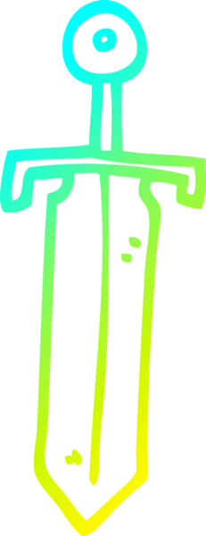 Bir insan tarafından çizilmiş eski bir kılıcın soğuk eğimli çizgisi.