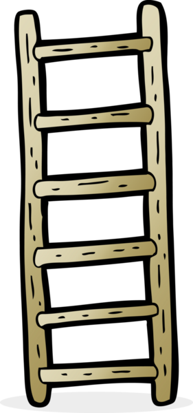 Bir insan tarafından çizilmiş karikatür merdiveni.