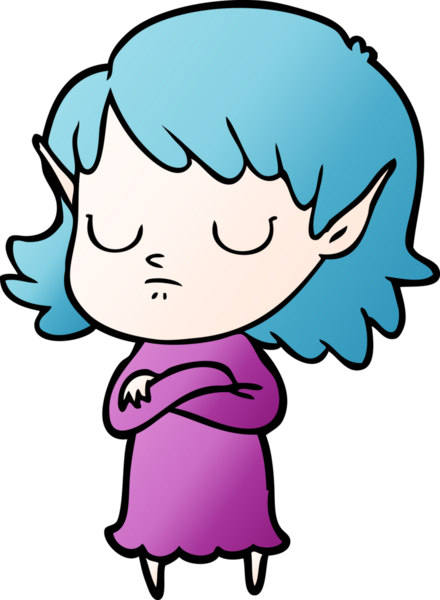 Bir insan tarafından çizilmiş bir elf kızı.