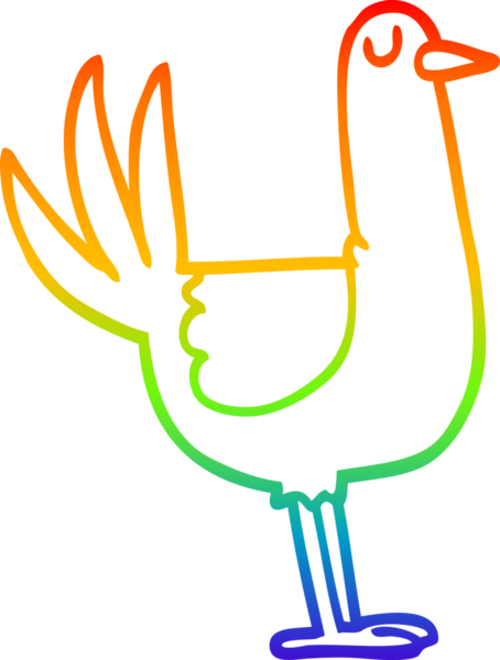 gökkuşağı gradyan çizgi çizimi bir insan tarafından çizilmiş uzun bir kuş