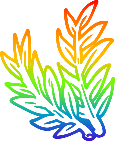 gökkuşağı gradyanı bir insan tarafından çizilmiş bir bitkinin çizimi