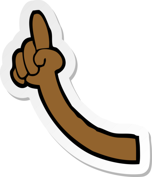 Bir insan tarafından çizilmiş bir karikatür kolunun çıkartması.