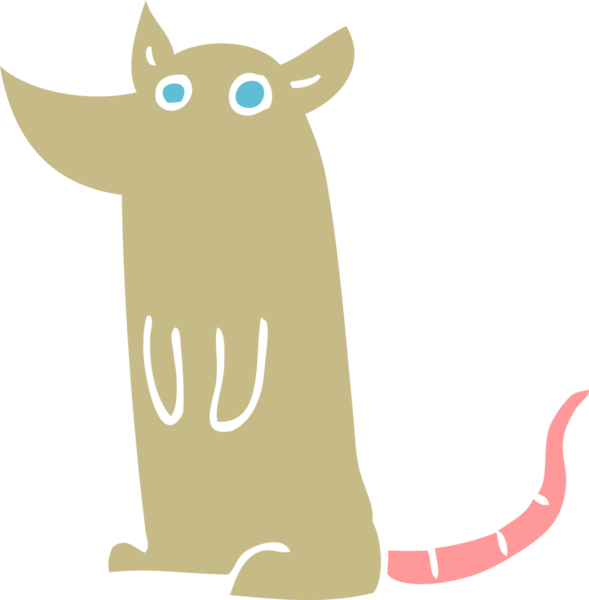 Bir insan tarafından çizilmiş bir farenin düz renk çizimi