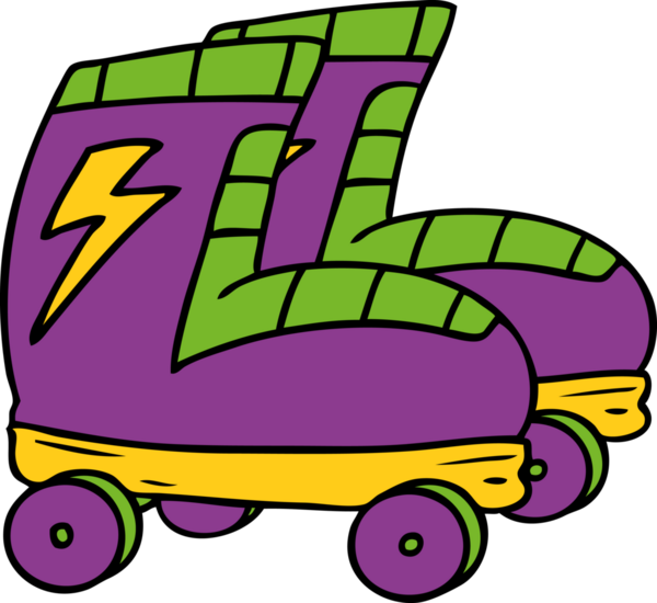 Bir insan tarafından çizilmiş patenlerin el çizimi karikatürü.