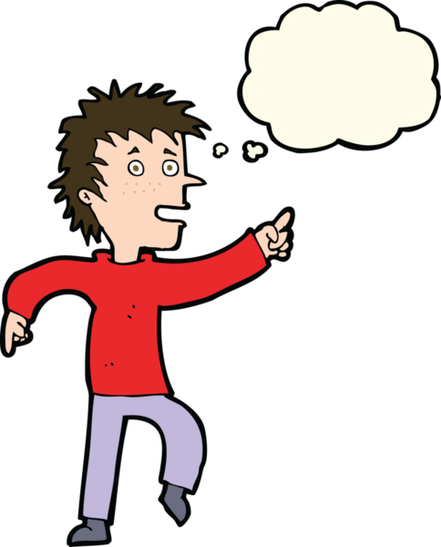 çizgi film mutlu adam bir insan tarafından çizilen düşünce baloncuğu ile işaret