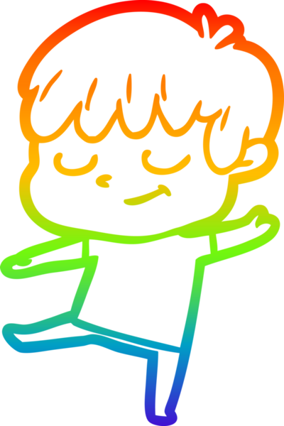 gökkuşağı gradyan çizgi çizimi bir insan tarafından çizilmiş mutlu bir çocuk