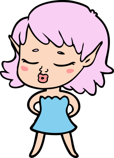 Bir insan tarafından çizilmiş güzel elf kızı.