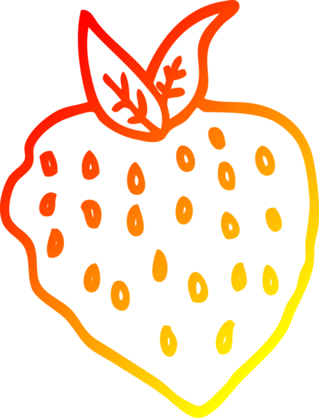 Bir insan tarafından çizilmiş bir çileğin sıcak gradyan çizimi