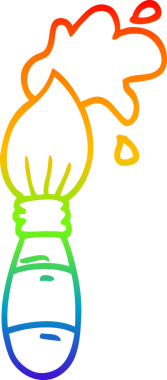 Bir insan tarafından çizilmiş bir karikatür boya fırçasının çizimi