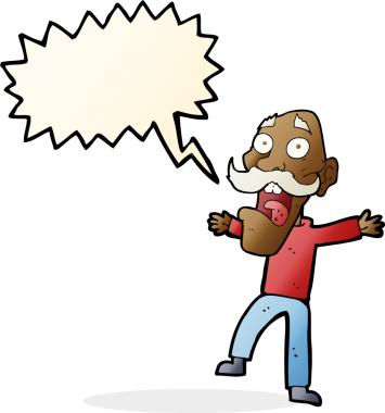 Bir insan tarafından çizilen konuşma baloncuğuyla yaşlı bir adamı şok etti.