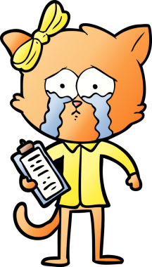 Bir insan tarafından çizilmiş çizgi film kedisi.