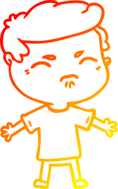 Bir insan tarafından çizilmiş, kızgın bir çizgi film karakteri.