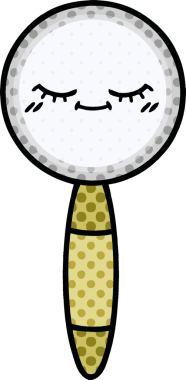 Bir insan tarafından çizilmiş bir büyüteçin çizgi roman tarzı karikatürü