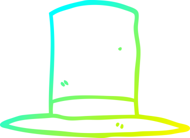 Bir insan tarafından çizilmiş bir şapkanın soğuk gradyan çizgisi.