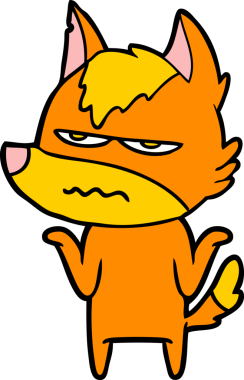 Bir insan tarafından çizilmiş kızgın tilki çizgi film karakteri