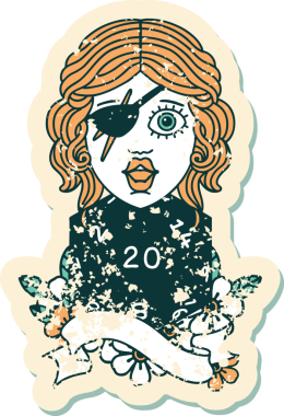 Retro Dövme Tarzı Bir insan tarafından çizilmiş 20 zarlı düzenbaz insan