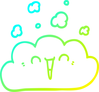 Bir insan tarafından çizilmiş bir çizgi filmin soğuk gradyan çizimi.