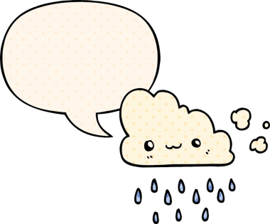 Bir insan tarafından çizilmiş çizgi roman tarzında konuşma baloncuğu olan karikatür fırtına bulutu