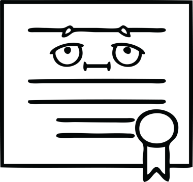 Mezuniyet diplomasını çizen çizgi bir insan tarafından çizilmiş.