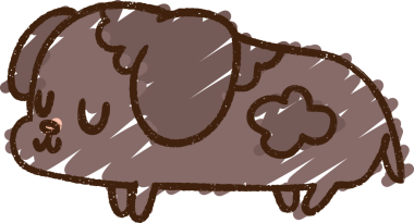 Bir insan tarafından çizilmiş şirin köpek tebeşiri.