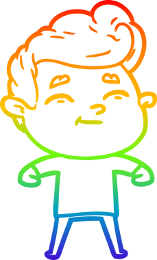 gökkuşağı gradyanı çizimi bir insan tarafından çizilmiş mutlu bir çizgi film adamı