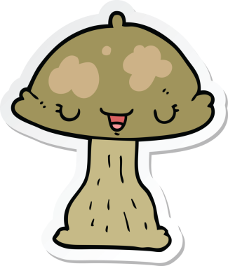Bir insan tarafından çizilmiş bir mantar yapıştırması.