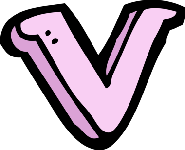 Bir insan tarafından çizilmiş V harfi.