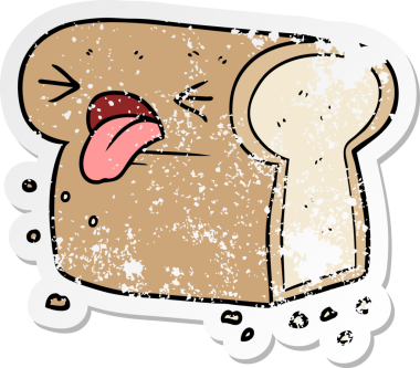 Bir insan tarafından çizilmiş iğrenç bir ekmek somununun sıkıntılı çıkartması.