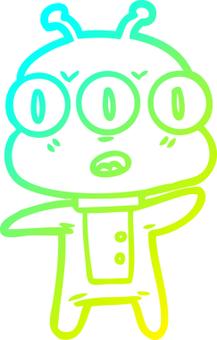 Bir insan tarafından çizilmiş üç gözlü bir karikatür çizimi.