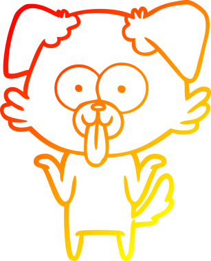 Bir insan tarafından çizilmiş dilli çizgi film köpeği çizimi.