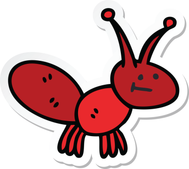 Bir insan tarafından çizilmiş garip bir el karınca çıkartması.