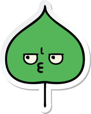 Bir insan tarafından çizilmiş sevimli bir çizgi film yaprağının çıkartması.