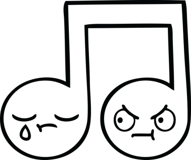 Bir insan tarafından çizilmiş bir notanın çizgi çizimi