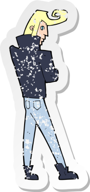 Bir insan tarafından çizilmiş karikatür karikatürü çıkartması.