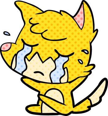 Bir insan tarafından çizilmiş ağlayan tilki çizgi filmi.