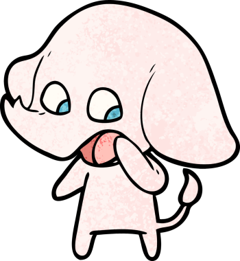 Bir insan tarafından çizilmiş şirin bir fil.