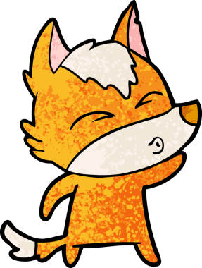 Bir insan tarafından çizilmiş tilki çizgi film karakteri