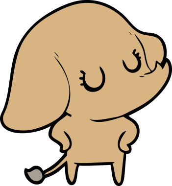 Bir insan tarafından çizilmiş şirin bir fil.