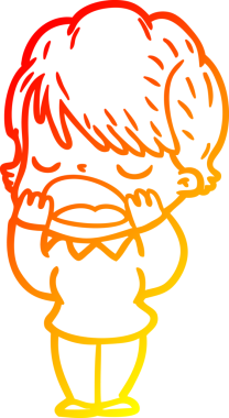 Bir insan tarafından çizilmiş bir karikatür kadın çizimi.