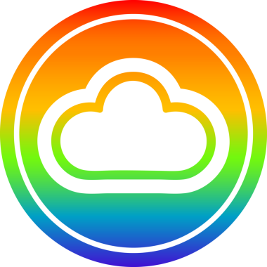 Gökkuşağı gradyan bir insan tarafından çizilmiş hava bulutu dairesel simgesi