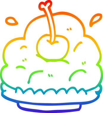 Gökkuşağı gradyan çizgisi bir insan tarafından çizilmiş bir tatlı çizgi filmi.