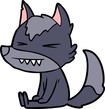 Bir insan tarafından çizilmiş kızgın kurt çizgi filmi.