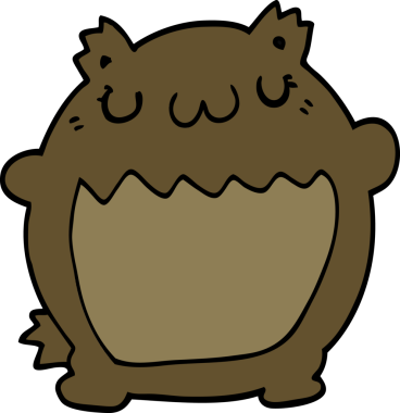 Bir insan tarafından çizilmiş çizgi film ayısı.