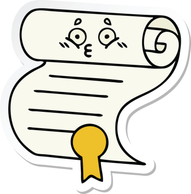 Bir insan tarafından çizilmiş şirin bir çizgi film sözleşmesinin çıkartması.