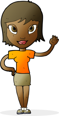 Bir insan tarafından çizilmiş karikatür kadın.