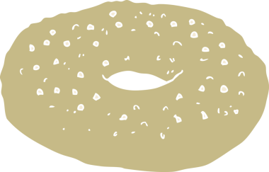 Bir insan tarafından çizilmiş simit düz renk çizimi