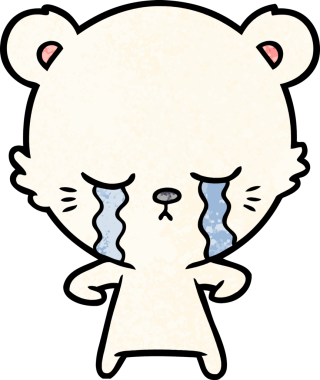 Ağlayan kutup ayısı bir insan tarafından çizilmiş.